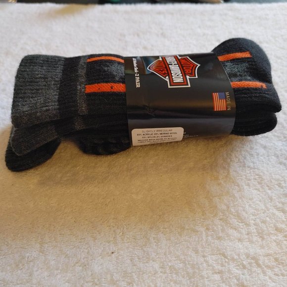 Harley-Davidson 2pr of All-Weather wool-blend socks Medium unisex   (#27) - Picture 1 of 6